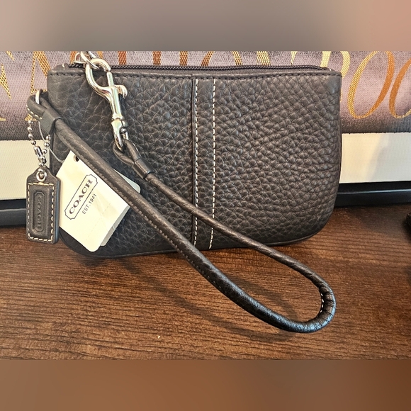 Coach Handbags - Coach Black Leather Wristlet